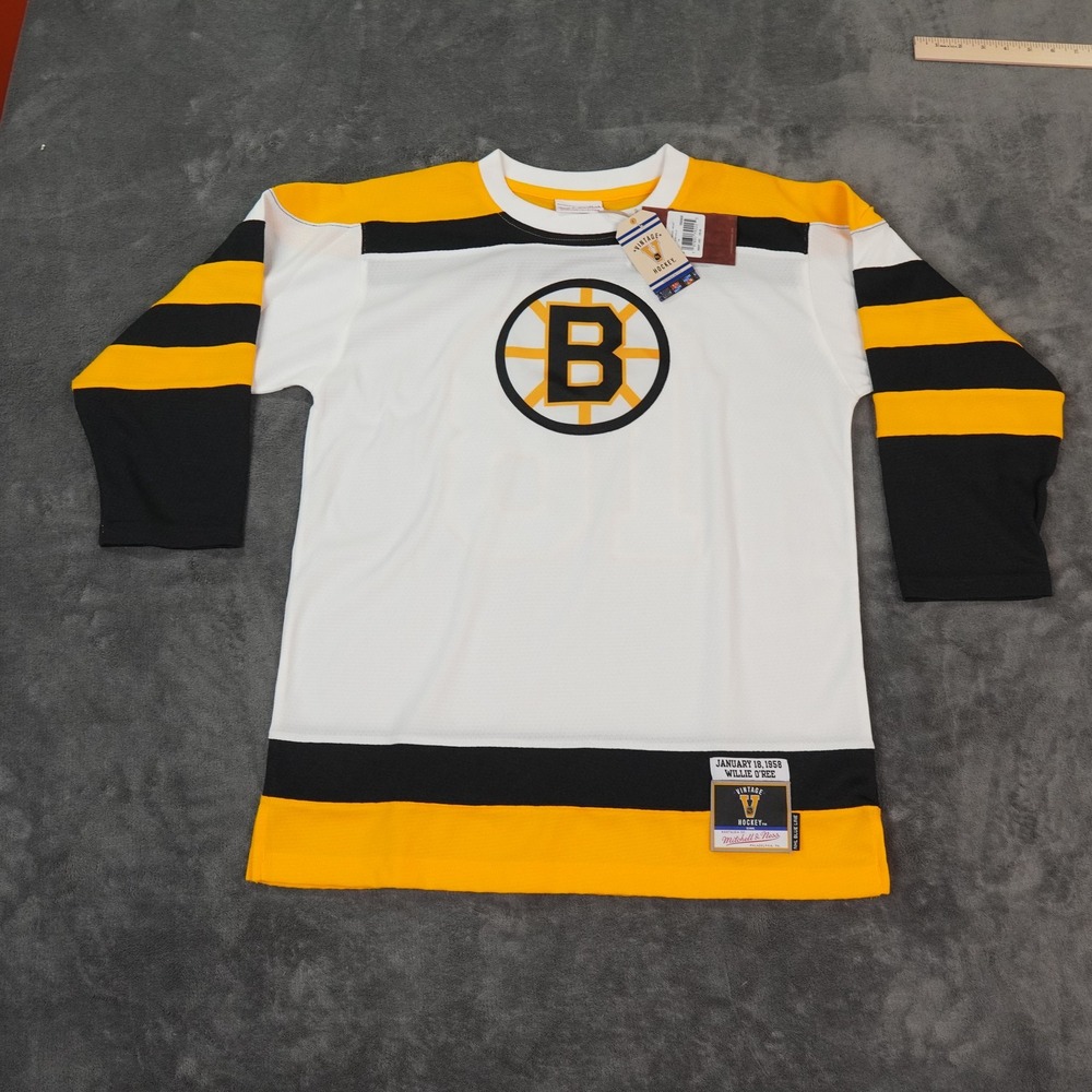 Boston‎ Bruins Jersey Mens Large XL NHL Hockey Willie O'Ree Mitchell Ness $150